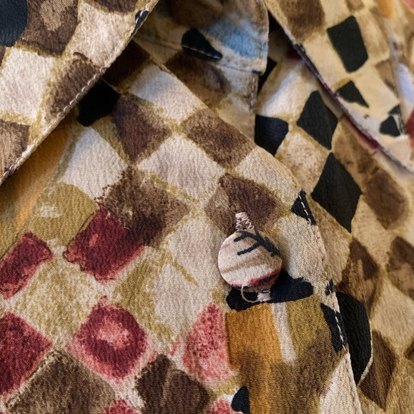 Vintage Silk Abstract Print Blouse - Picture 5 of 5